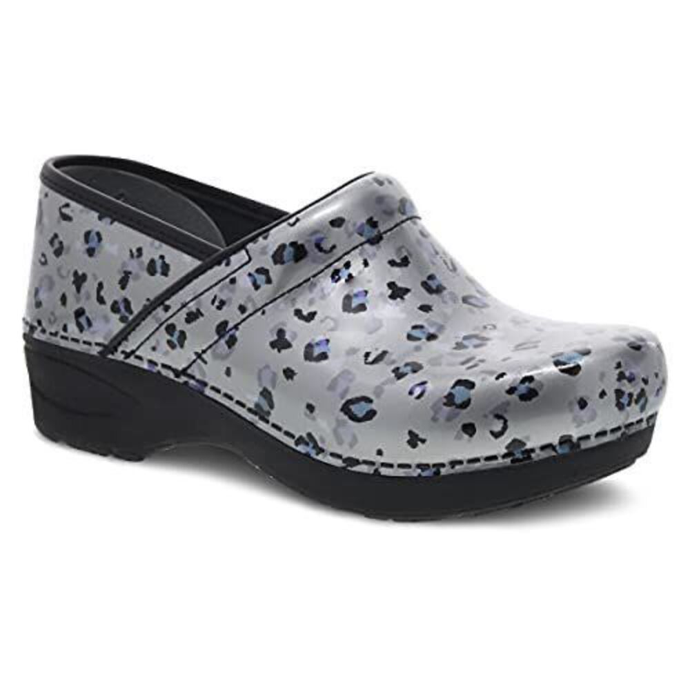 NEW Dansko XP 2.0 Professional Clog in Gray Leopard Patent Leather Y2K Inspired
